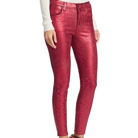J BRAND ALANA RED CHEETAH LEATHER - NWT - HOT!! - Picture 9 of 10